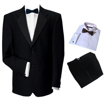 Finest Barathea Wool Single Breasted Dinner Suit, Shirt & Tie